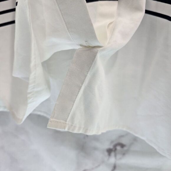 J Jill Shirt Women Medium Tall Navy White Striped Button Up Blouse Nautical - Picture 11 of 13